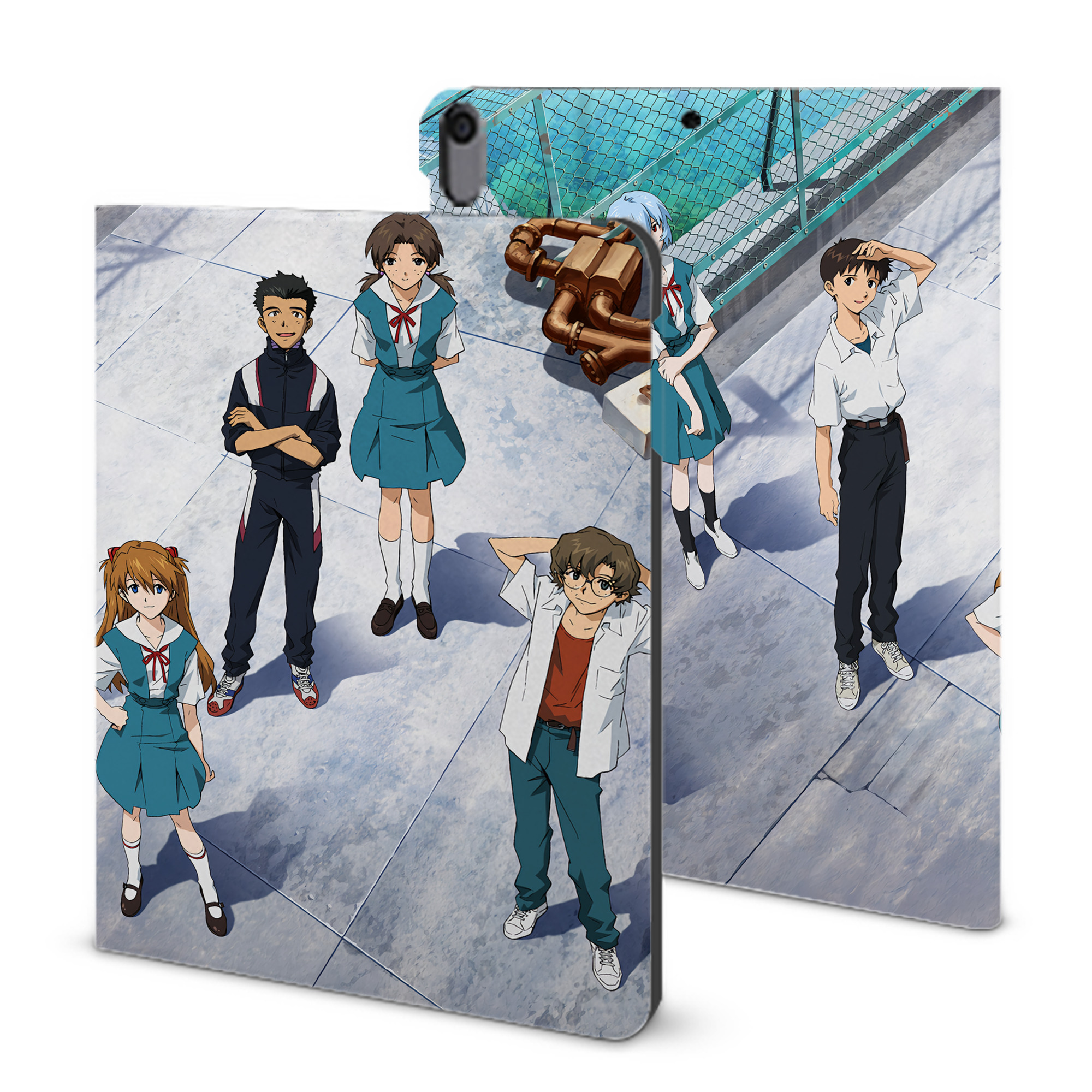 （画像用） EVA 新世紀エヴァンゲリオン IPad ケース ブック型 PUレザー TPU 耐衝撃 軽量 薄型 ペン収納なし 全面保護 IPad 各モデル対応